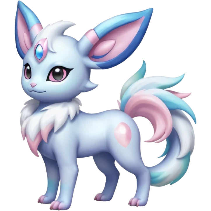 Shiny Pastel Absol-Lumineon-Sylveon-Amauara-Fakémon-hybrid-creature (full body)  emoji
