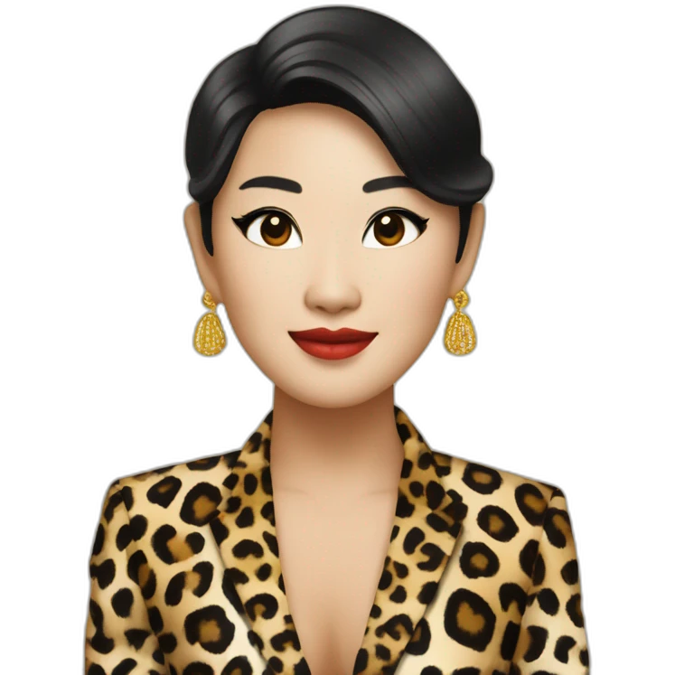 Pumpuang duangjan thai singer in leopard costume emoji
