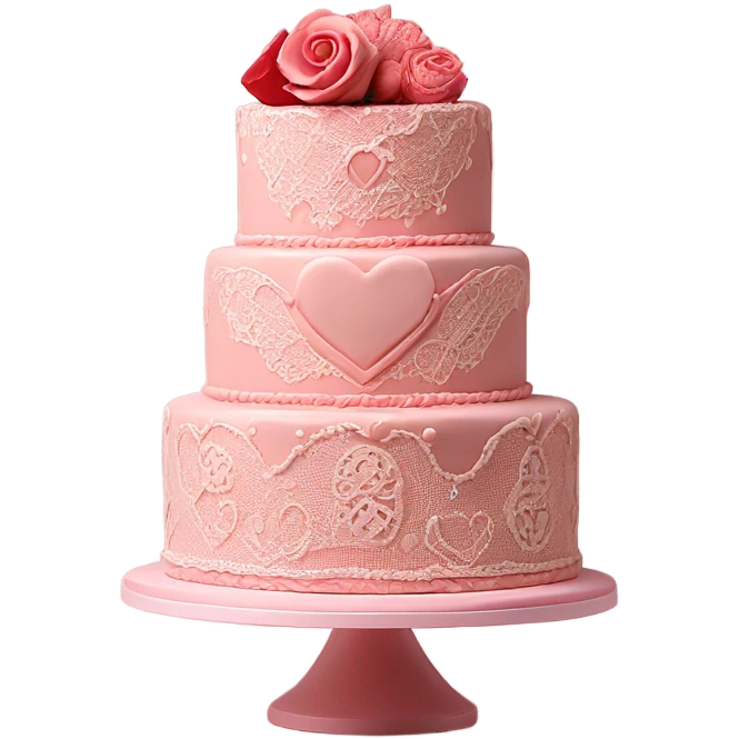vintage valentine’s day cake emoji