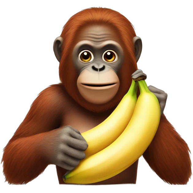 orangutan holding a banana emoji
