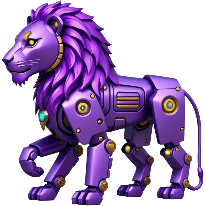 glitter mech lion purple cyberpunk emoji