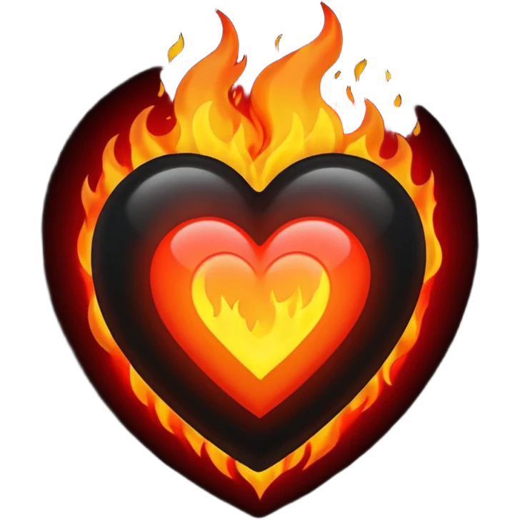 Black heart ani fire emoji