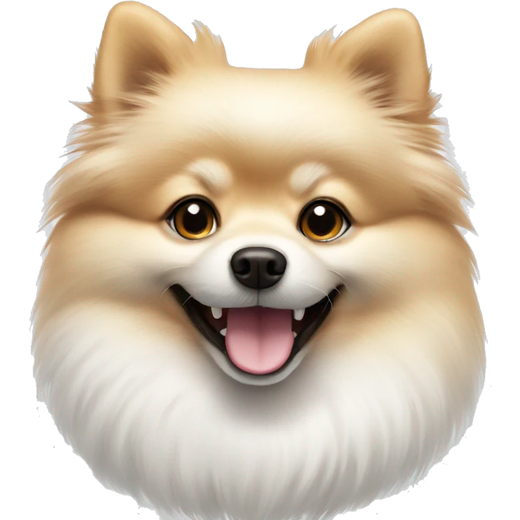Smiling white Pomeranian emoji