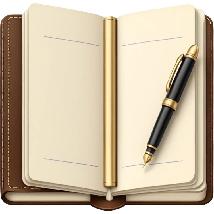 open notebook with fancy “A” on the page emoji