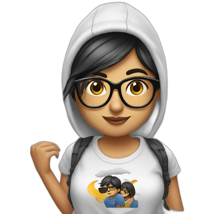Mia khalifa with a teeshirt emoji