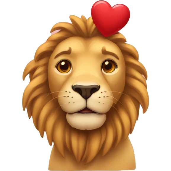 león con corazones  emoji