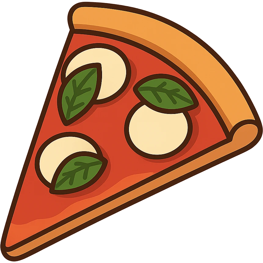 flat toon margherita pizza slice emoji