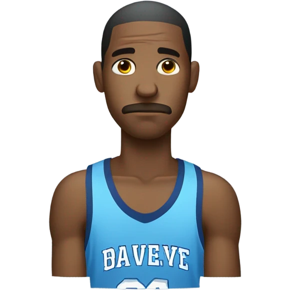 Sad basketball player wearing blue  emoji