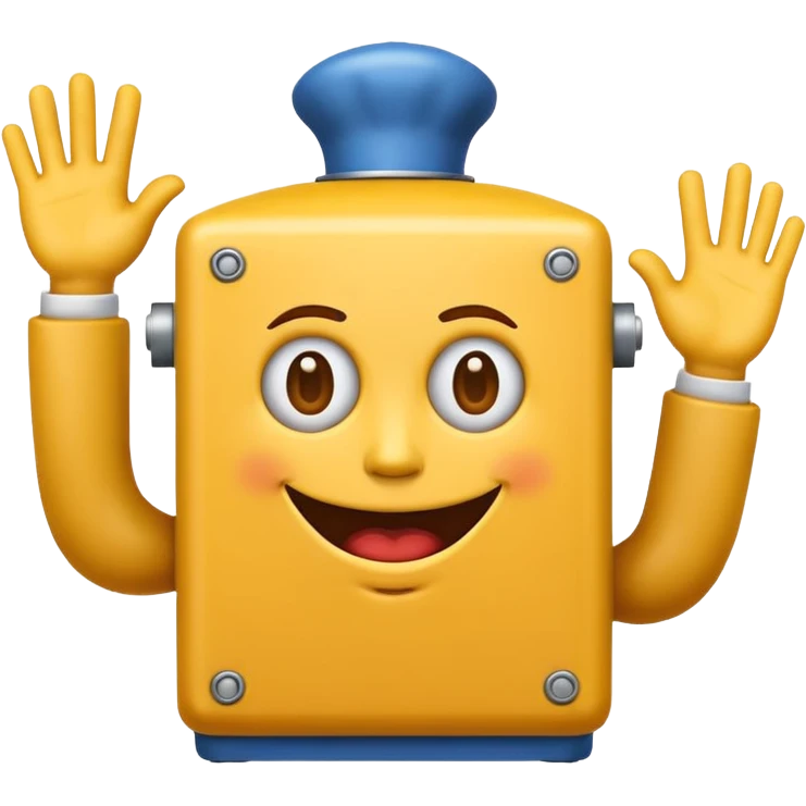 Create an emoji (one of the classic yellow faces) but make it have hands and make it whind up an imaginary jack in the box (no props or anything just the hands and face) but also have the mouth like an o emoji