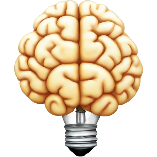 the human brain shaped idea lightbulb emoji