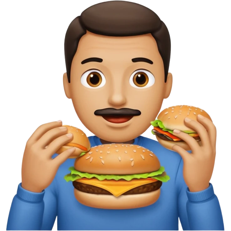hombre comer amburguesa emoji