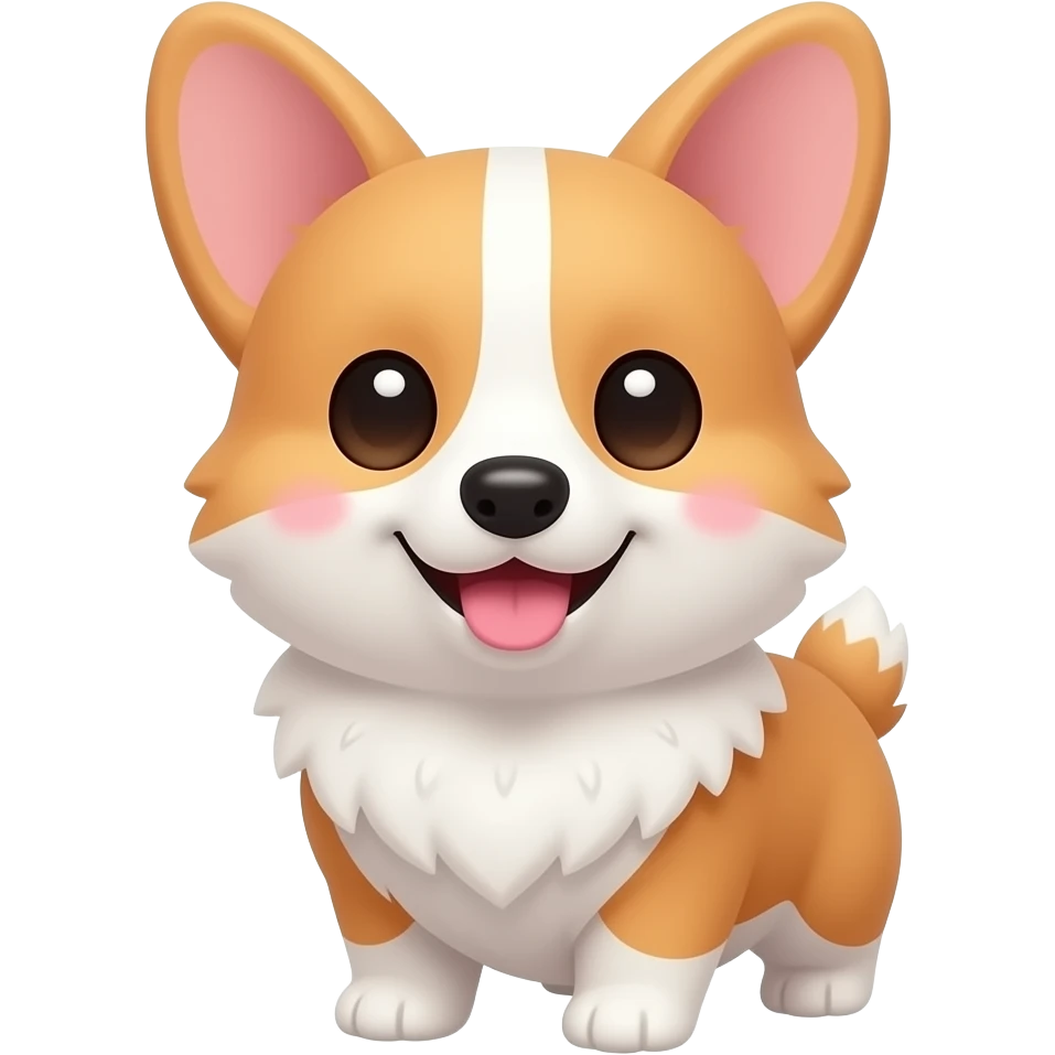 Kawaii corgi con carita kawaii emoji