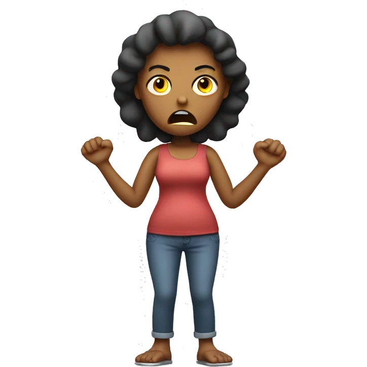 angry woman figure with two hands on the sides of her belly emoji