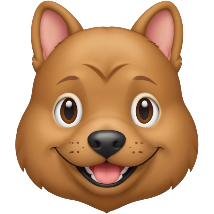 light brown pocket bully facing forwards, head and shoulders. smiling emoji