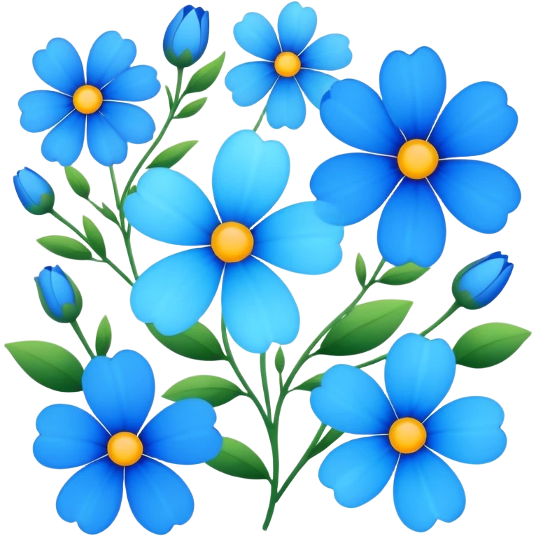 Generate flowers blue  emoji