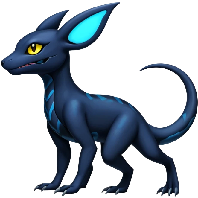 Dark Edgy Salandit-Umbreon-Fakémon-hybrid-creature (full body)  emoji