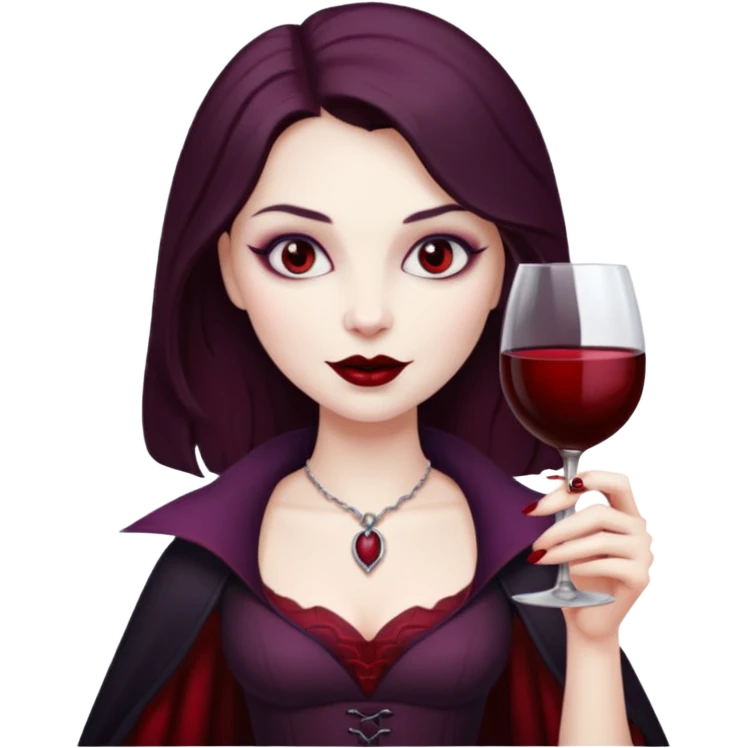Vampire lady with wine glass emoji