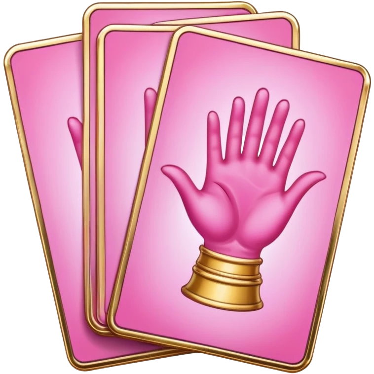 a hand of pink tarot cards emoji