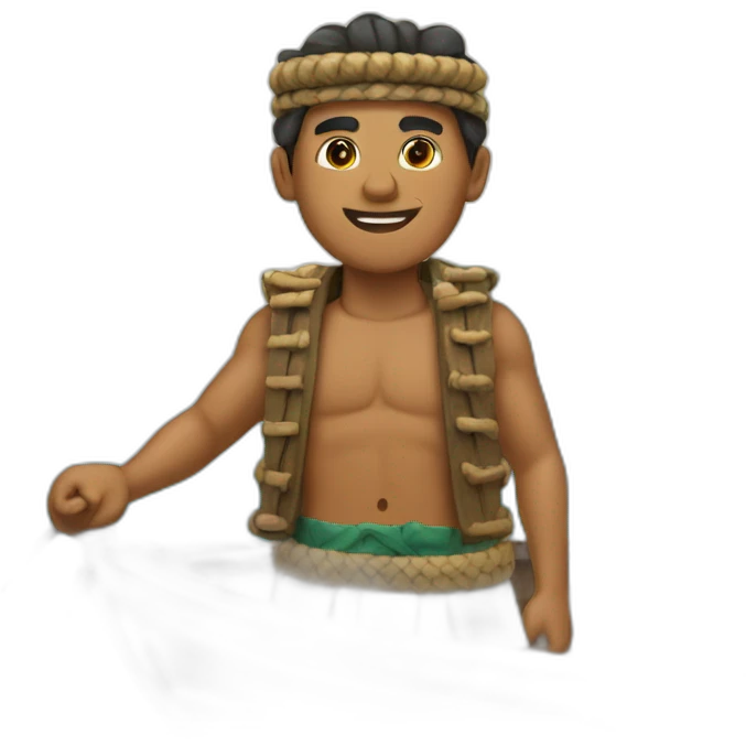 Polynesian bosun on a boat emoji