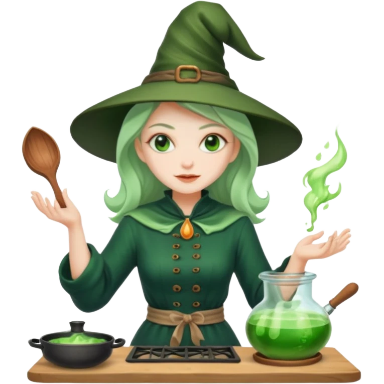 green witch cooking potion emoji