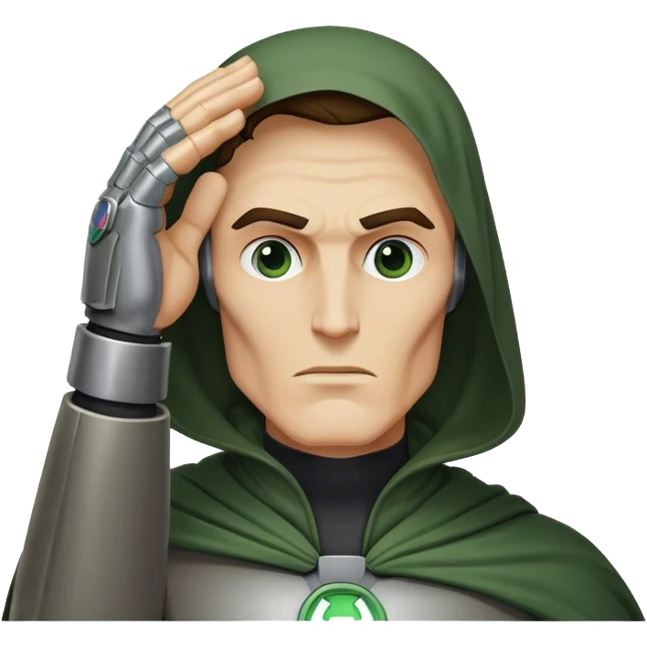 Dr doom salute hand on forehead emoji