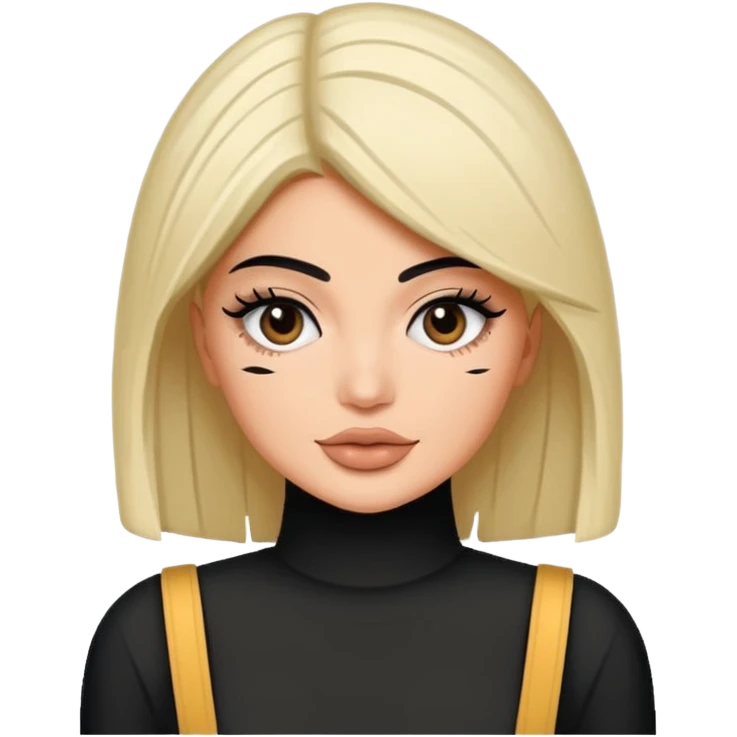 Kyile Jenner beyaz tenli ve düz baddy emoji