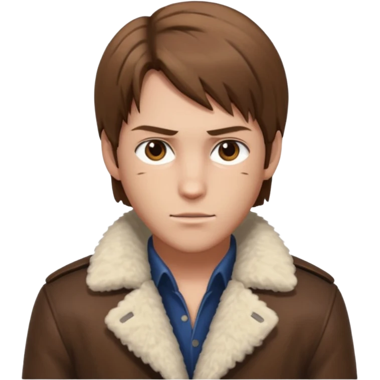 Leon Kennedy from resident evil 4 remake in sheepskin coat emoji