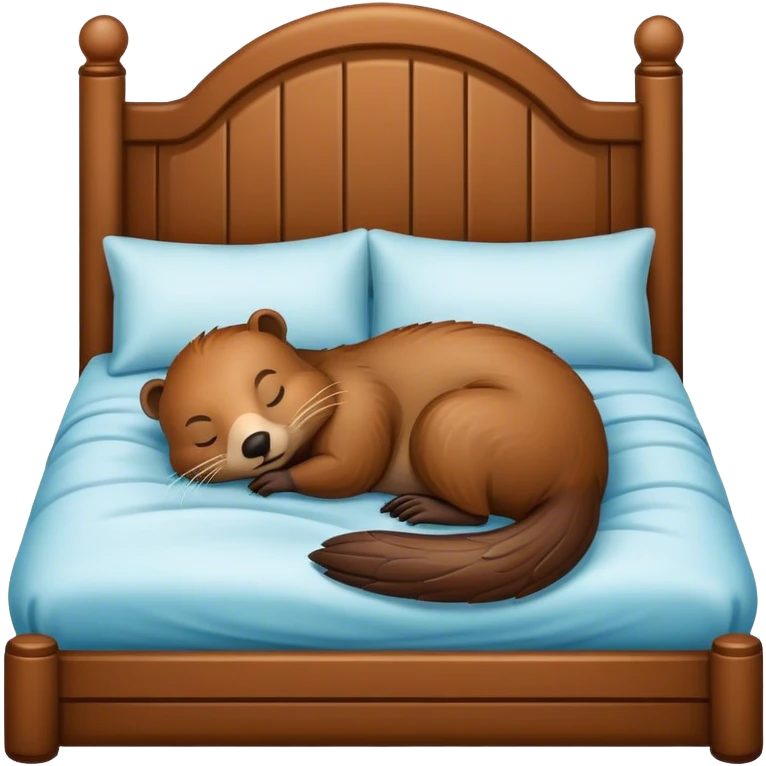 Beaver sleeping in bed emoji