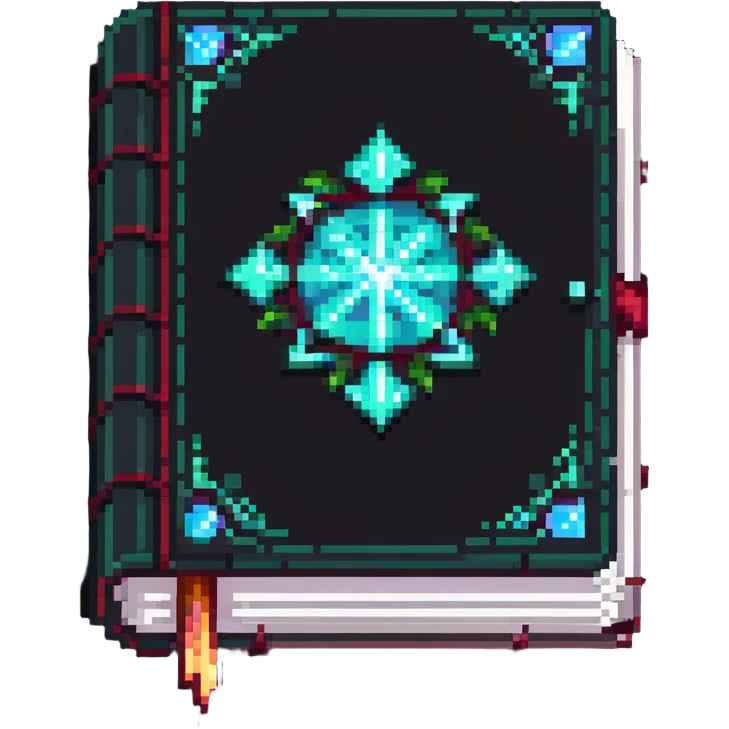 Fantasy spell book with glowing pages emoji
