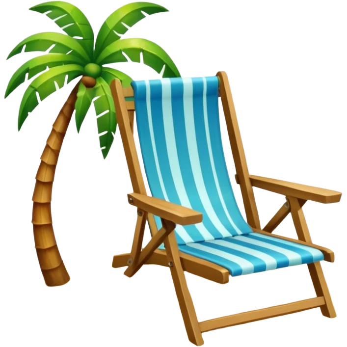 silla de playa y palmeras sol y olas emoji