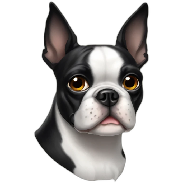Cool Boston terrier one black eye emoji