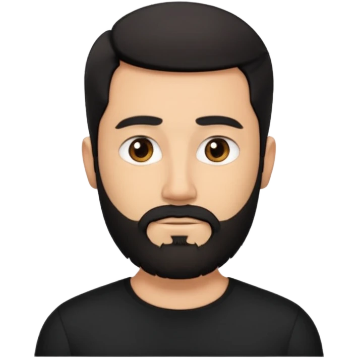 bearded man in black collarless shirt  emoji