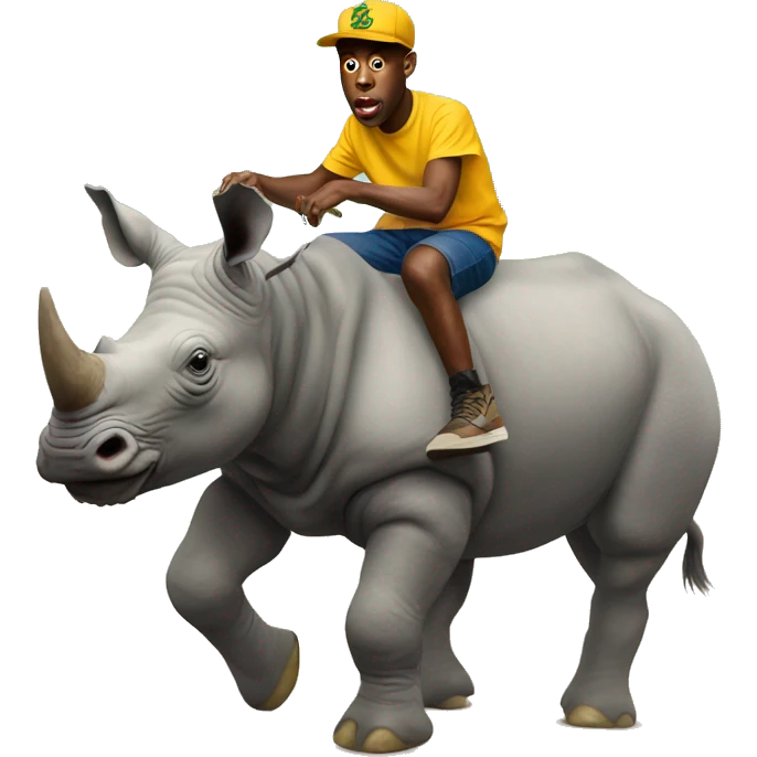 Tyler the creator riding a rhino  emoji