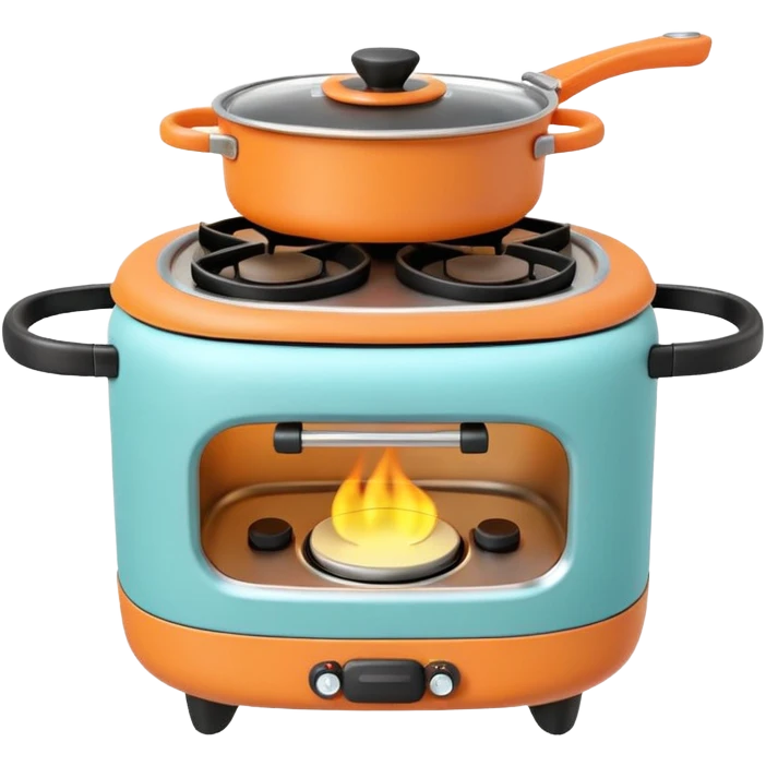 Cute toy stove, single burner only, front view.
BabyBus-style 2.5D soft shading, bright pastel colors
Rounded chunky toy shape, simple details.
Even studio lighting, NO harsh light, NO realism, NO textures.
Smooth matte surface, no outlines, no strokes.
Clean background. emoji