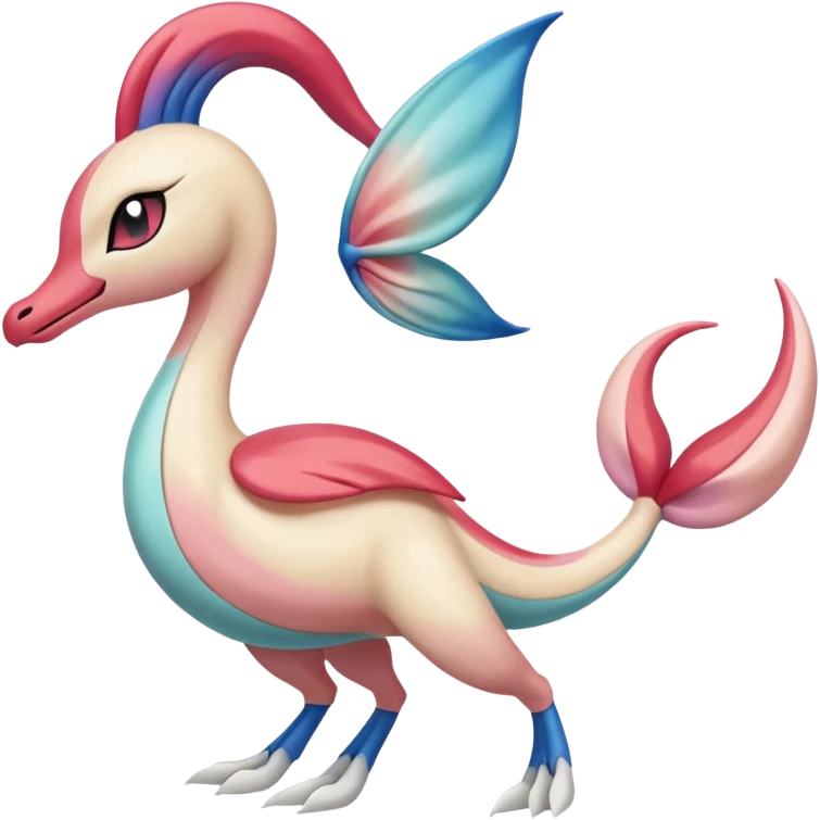 Meloetta-Cresselia-Milotic-Pokémon-Fakémon-fusion, full body emoji
