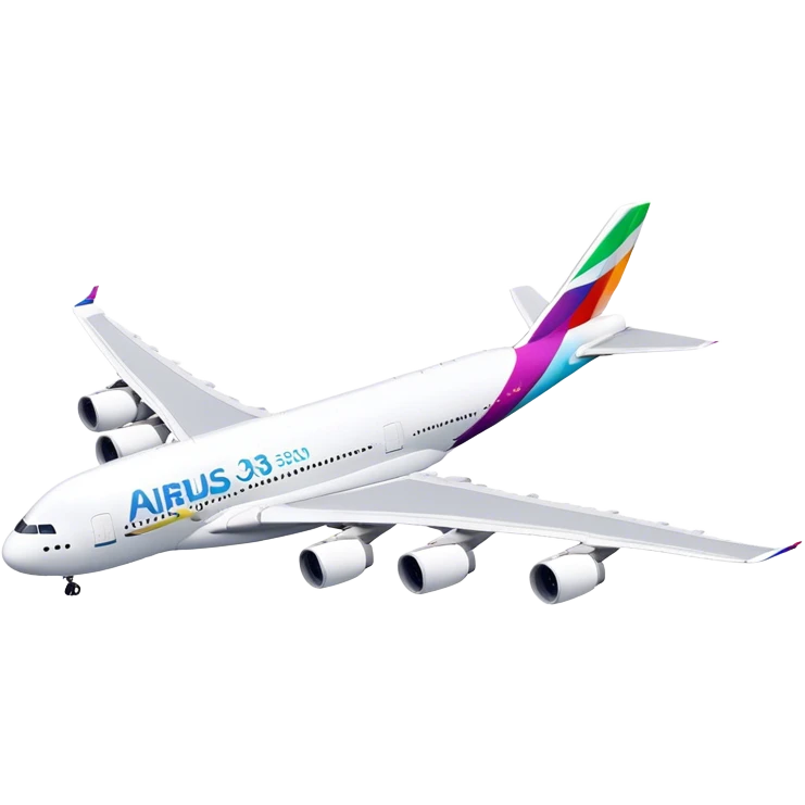 Airbus A380 - Airbus (Model Year: 2021) (Iconic colour: White with colorful tail) emoji