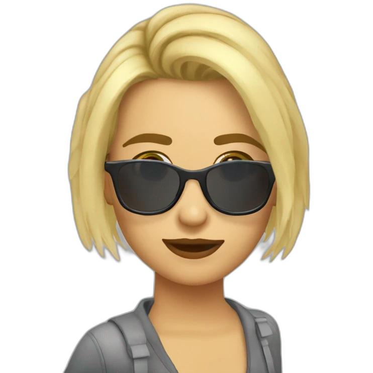 Chica rubia pelo cortometraje gafas emoji
