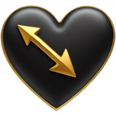 Black heart with a gold arrow through it  emoji