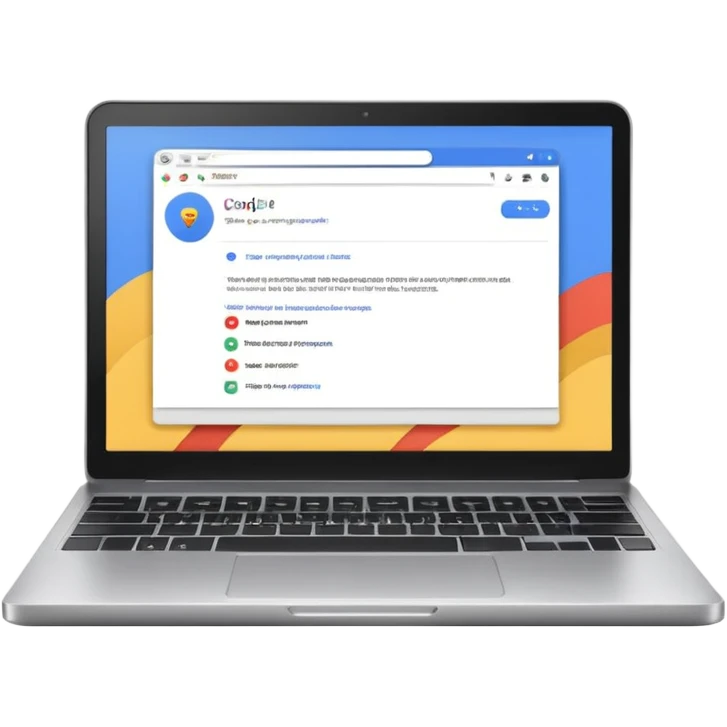 a laptop with google opened emoji