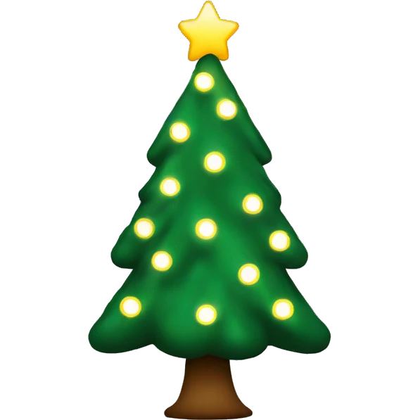 Christmas tree with white lights emoji