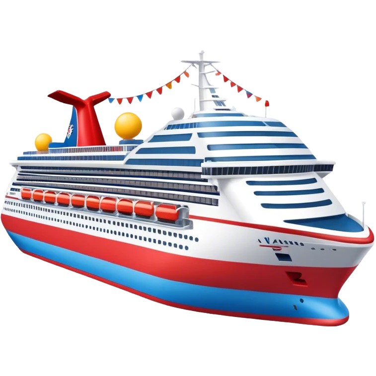 carnival cruise ship red funel blue bottom  emoji