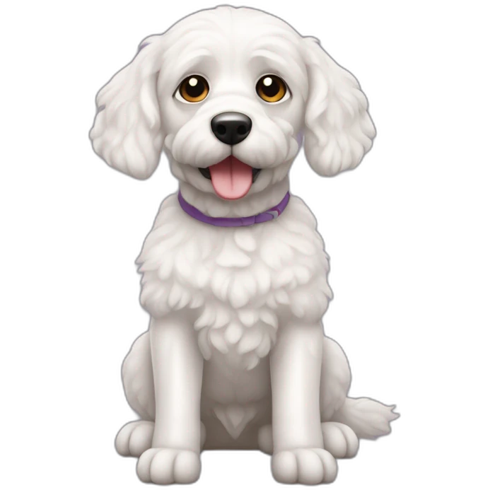 Perro blanco chico poddle emoji