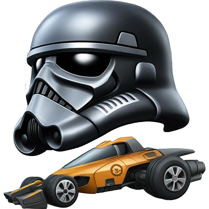Hot wheel.Star Wars racer verse death trooper. car emoji