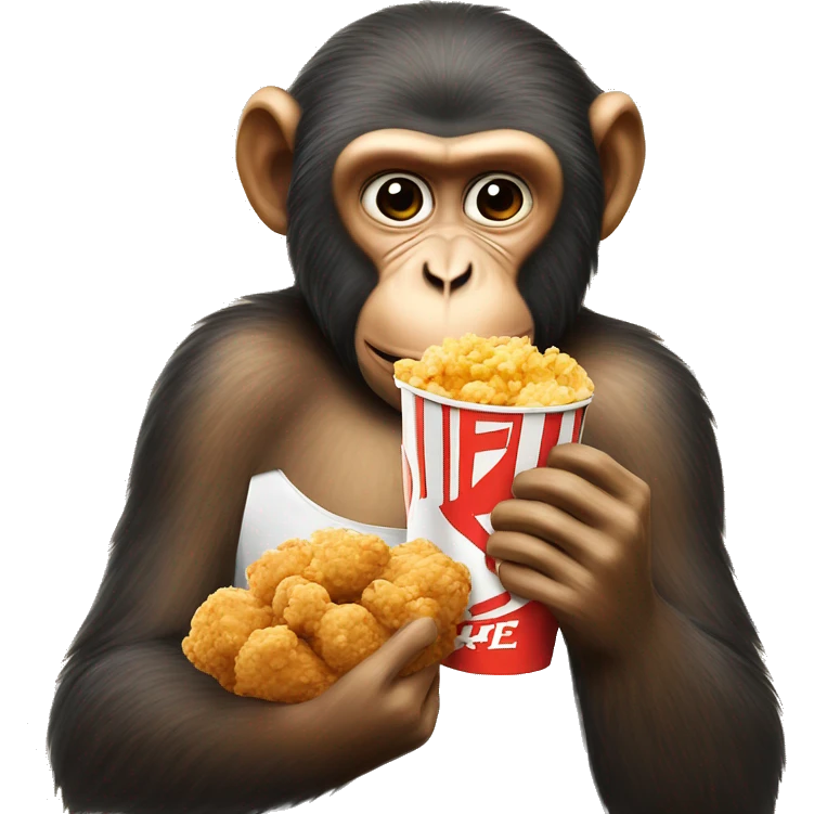 Monkey eating KFC emoji