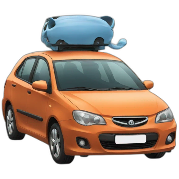 Chat sur une voiture emoji
