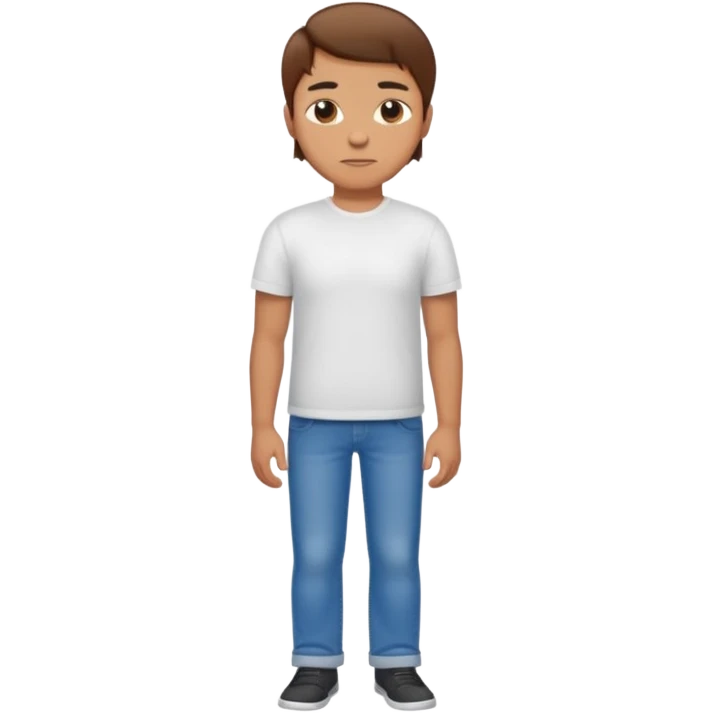 Man standing with hands crossed behind his back emoji