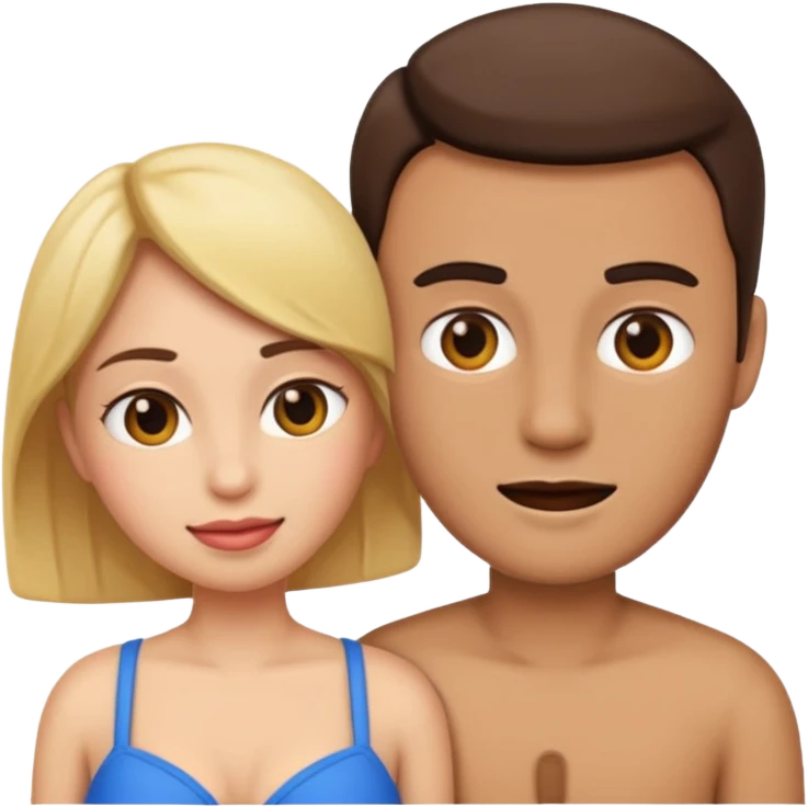 Female and male emoji having sex missionary style emoji