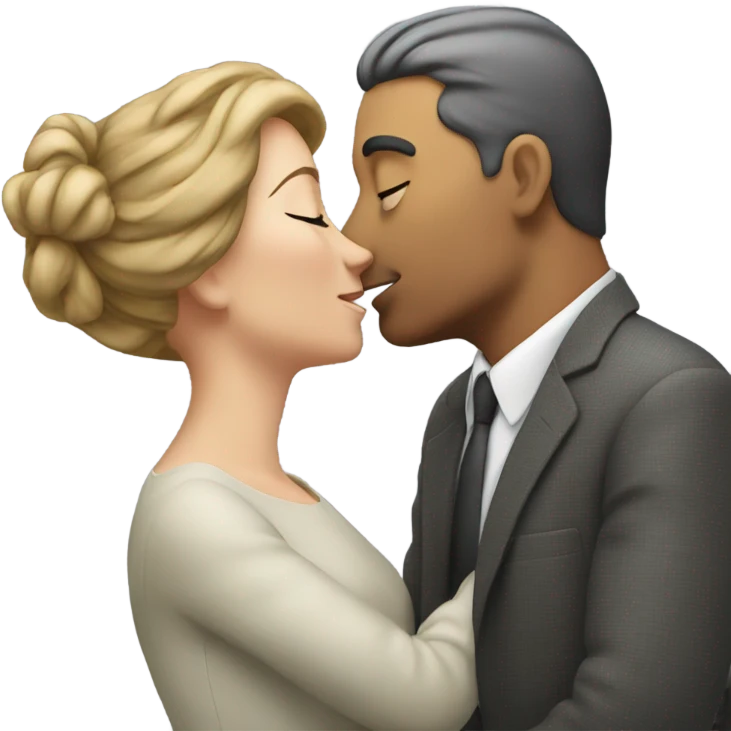Guy kissing his wife emoji
