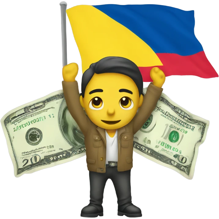 a dolar simbol with colombia flag emoji