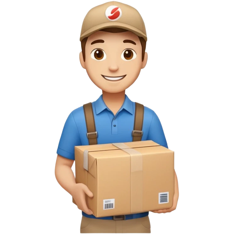 delivery courier with package emoji